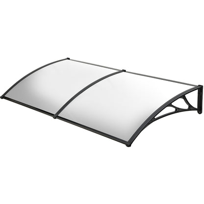 2x1m Black Exterior Awning - UV & Rain Protection Polycarbonate Canopy Cover