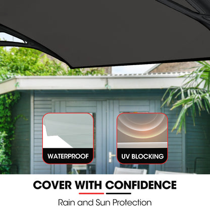 2x1m Black Awning with UV & Rain Protection - DIY Polycarbonate Canopy Cover