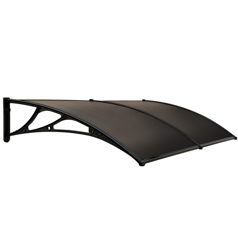 2x1m Black Awning with UV & Rain Protection - DIY Polycarbonate Canopy Cover