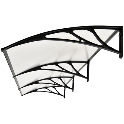 3x1m Exterior Awning, Black Polycarbonate Canopy for UV & Rain Protection
