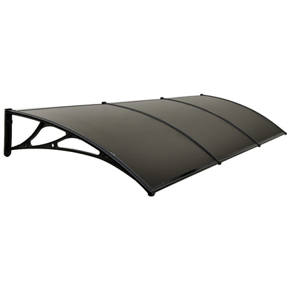 3x1m Black Exterior Awning with UV & Rain Protection, DIY Polycarbonate Cover