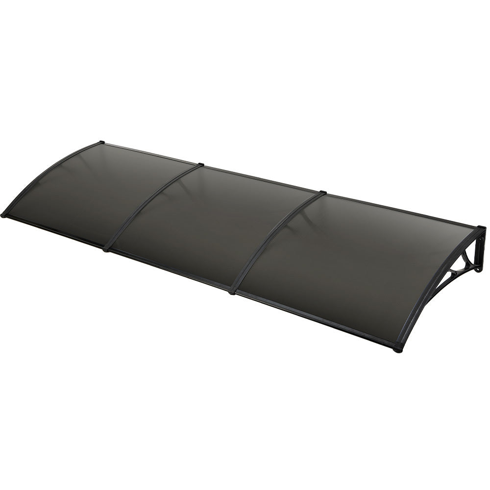3x1m Black Exterior Awning with UV & Rain Protection, DIY Polycarbonate Cover