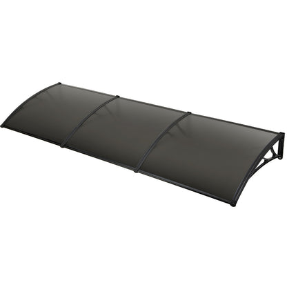 3x1m Black Exterior Awning with UV & Rain Protection, DIY Polycarbonate Cover