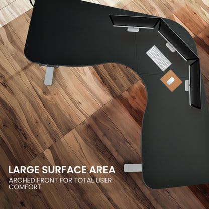 Corner Standing Desk, 173cm x 173cm, 3 Motors, 120kg, Electric Height Adjustable
