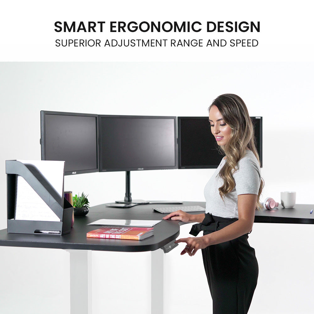 Corner Electric Desk with Triple Motors, 1.7m Surface, 120kg Load Capacity