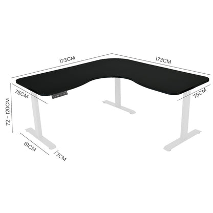 Corner Electric Desk with Triple Motors, 1.7m Surface, 120kg Load Capacity