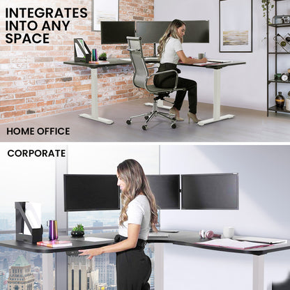 Corner Electric Desk with Triple Motors, 1.7m Surface, 120kg Load Capacity