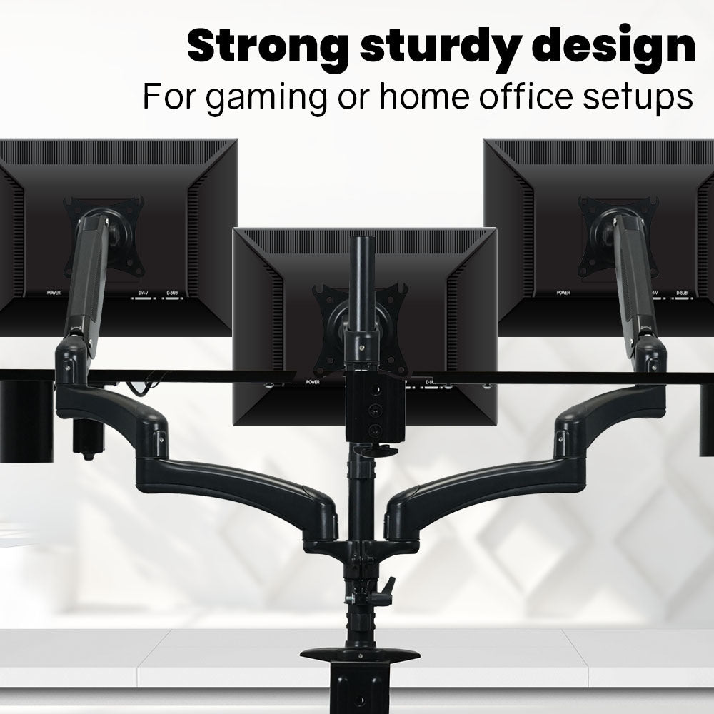 Triple Monitor Desk Mount Stand with Adjustable Arms for 0.38 to 0.81 Meter Displays