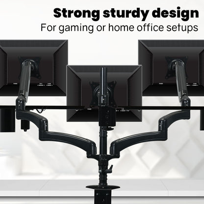 Triple Monitor Desk Mount Stand with Adjustable Arms for 0.38 to 0.81 Meter Displays