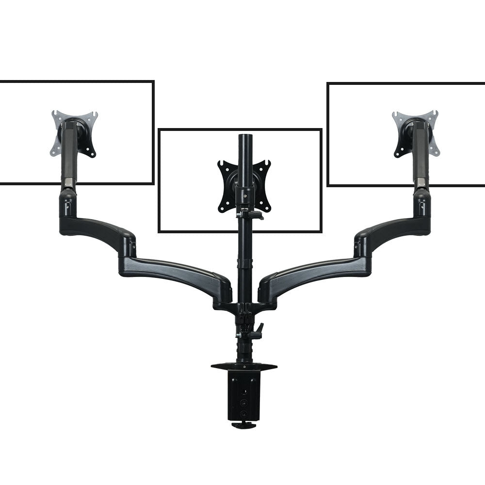 Triple Monitor Desk Mount Stand with Adjustable Arms for 0.38 to 0.81 Meter Displays