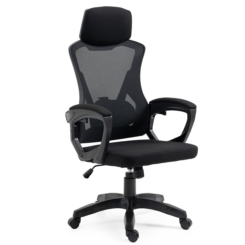 Ergonomic Mesh Office Chair with Lumbar Support, Recline & Headrest, Black