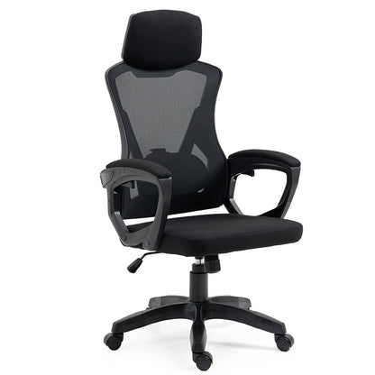 Ergonomic Mesh Office Chair with Lumbar Support, Recline & Headrest, Black