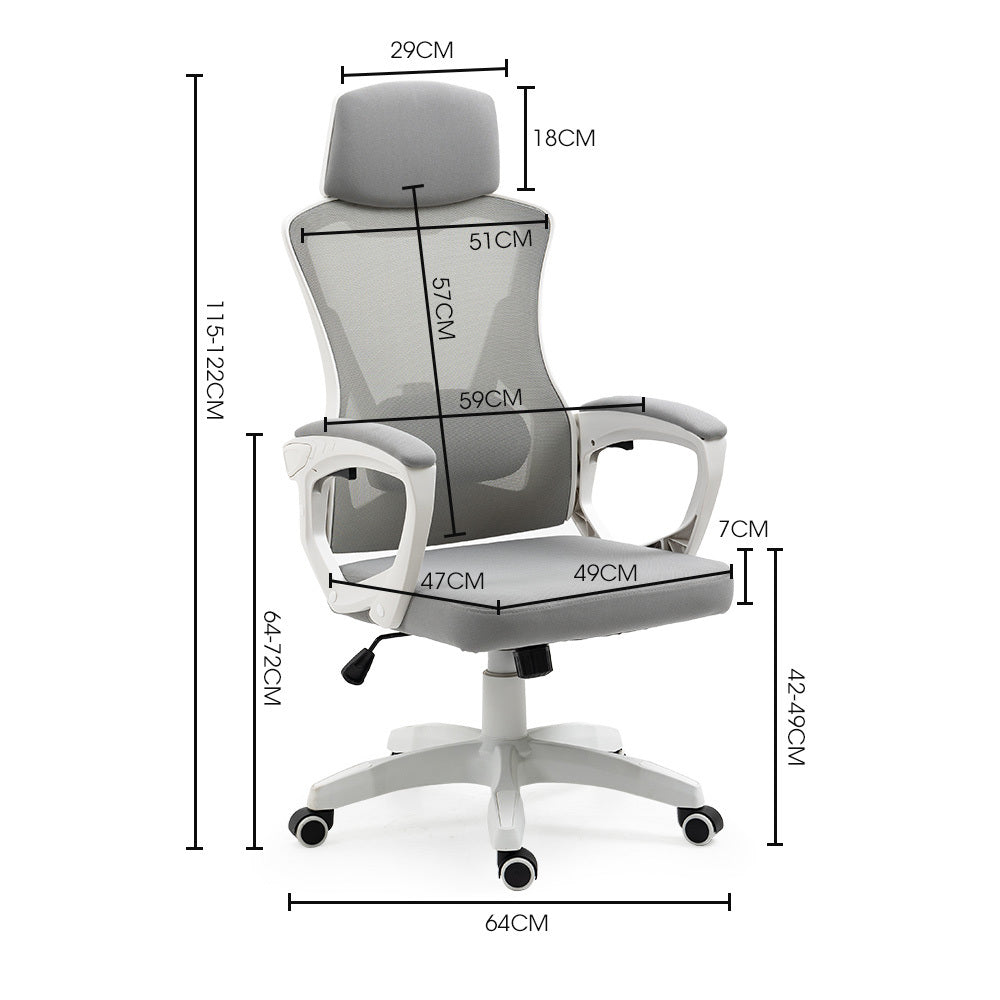 Ergonomic Mesh Recliner Office Chair with Lumbar Support, 0.6m, 120kg Capacity