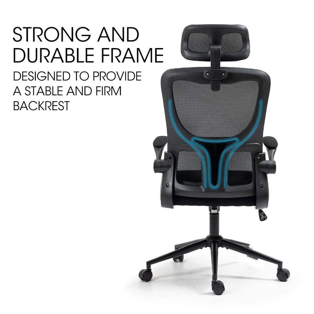 Ergonomic Mesh Office Chair with Lumbar Support and Adjustable Headrest