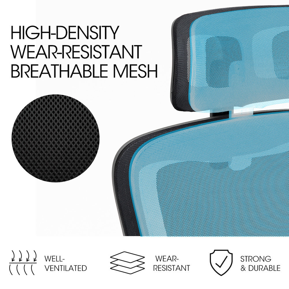 Ergonomic Mesh Office Chair with Lumbar Support and Adjustable Headrest