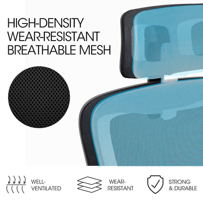 Ergonomic Mesh Office Chair with Lumbar Support and Adjustable Headrest