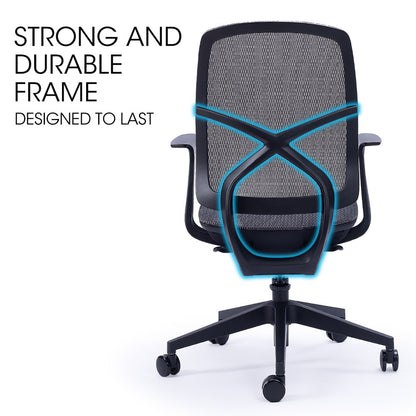 Ergonomic Office Chair with Mesh Fabric, Adjustable Recline, 120kg Capacity