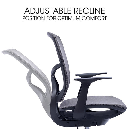 Ergonomic Office Chair with Mesh Fabric, Adjustable Recline, 120kg Capacity