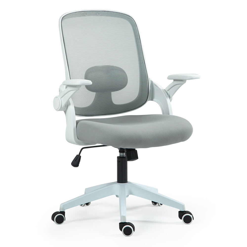 Ergonomic Office Chair with Adjustable Recline and Breathable Mesh, Grey/White