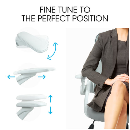 Ergonomic Office Chair with Adjustable Recline and Breathable Mesh, Grey/White