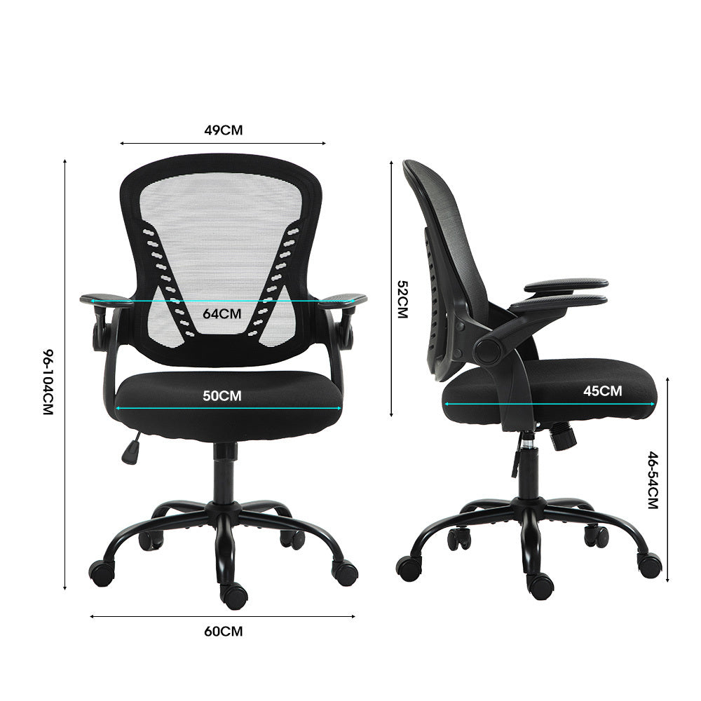 Ergonomic Mesh Office Chair with Adjustable Recline and Armrests, 0.6m Base