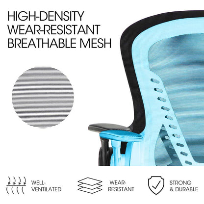 Ergonomic Mesh Office Chair with Adjustable Recline and Armrests, 0.6m Base