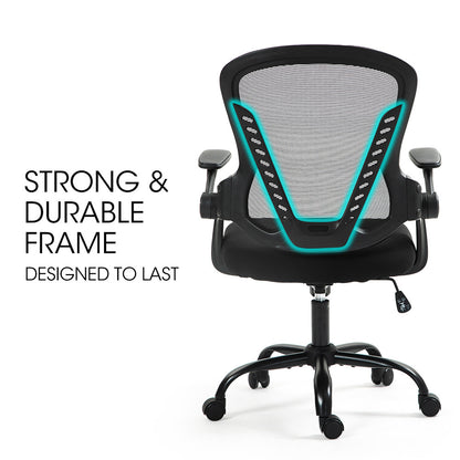 Ergonomic Mesh Office Chair with Adjustable Recline and Armrests, 0.6m Base