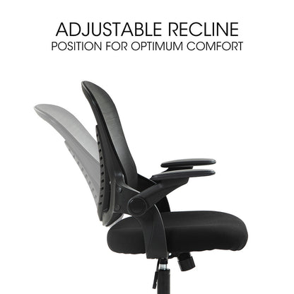 Ergonomic Mesh Office Chair with Adjustable Recline and Armrests, 0.6m Base