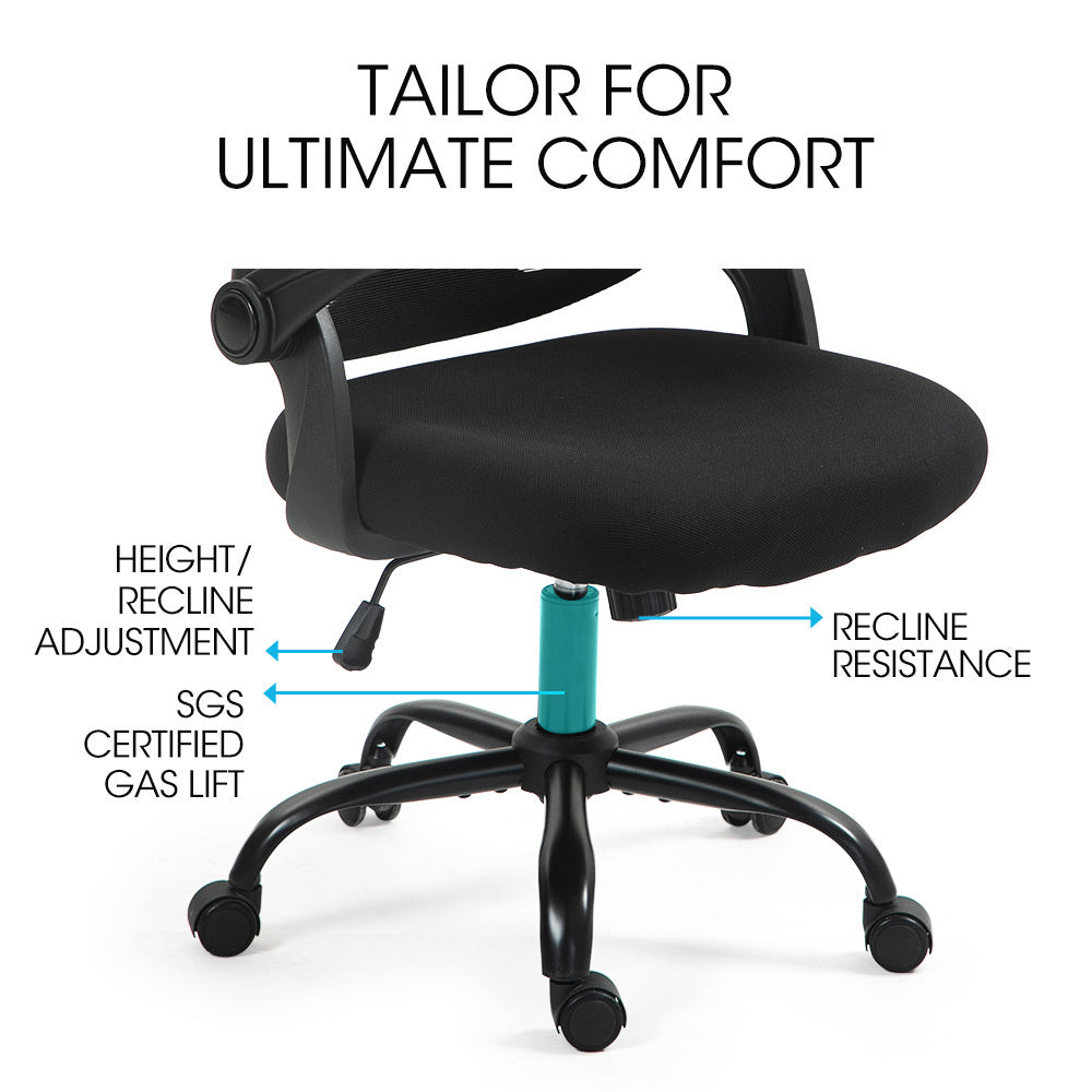 Ergonomic Mesh Office Chair with Adjustable Recline and Armrests, 0.6m Base