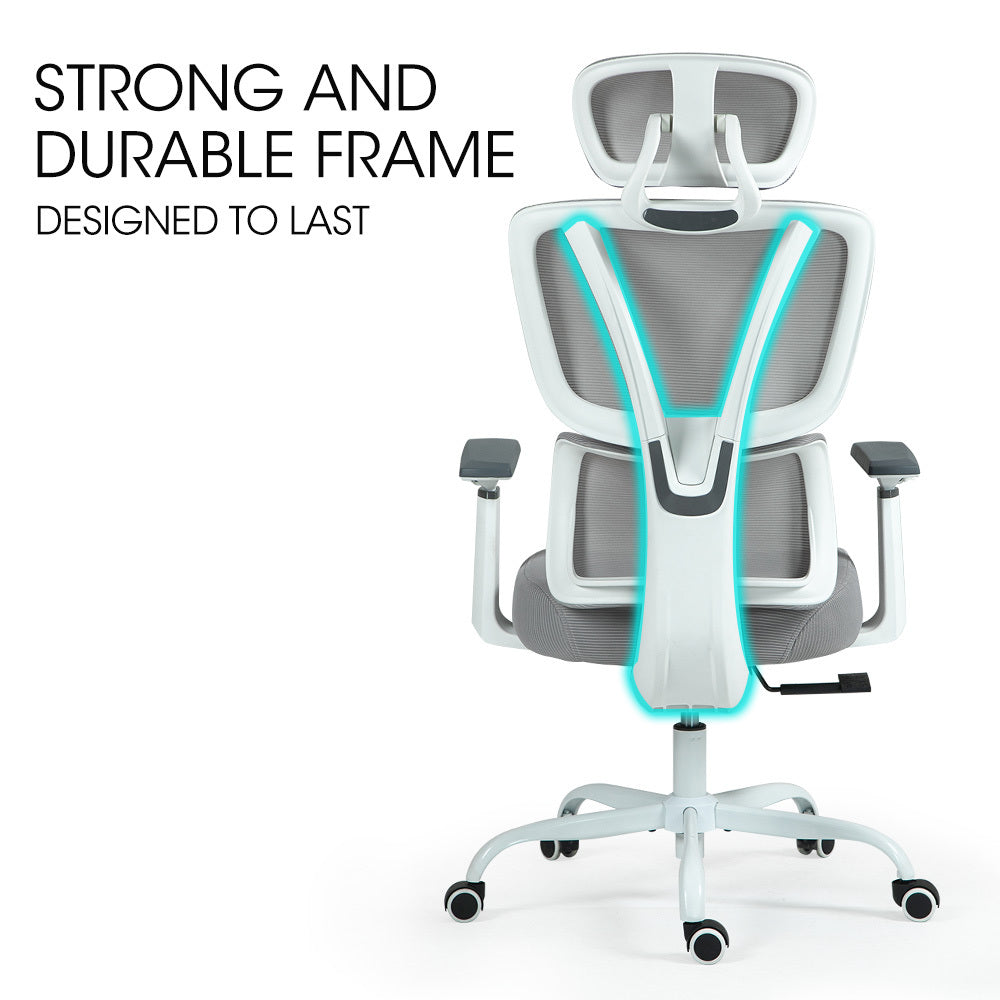 Ergonomic Office Chair with Mesh, Adjustable Lumbar, Headrest, and Armrests