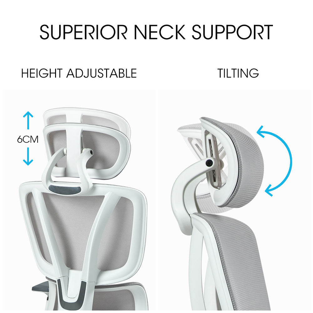 Ergonomic Office Chair with Mesh, Adjustable Lumbar, Headrest, and Armrests