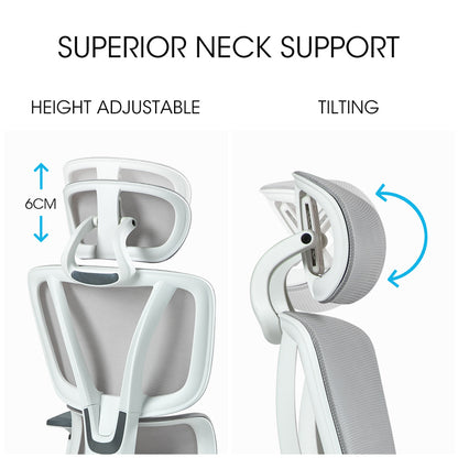 Ergonomic Office Chair with Mesh, Adjustable Lumbar, Headrest, and Armrests