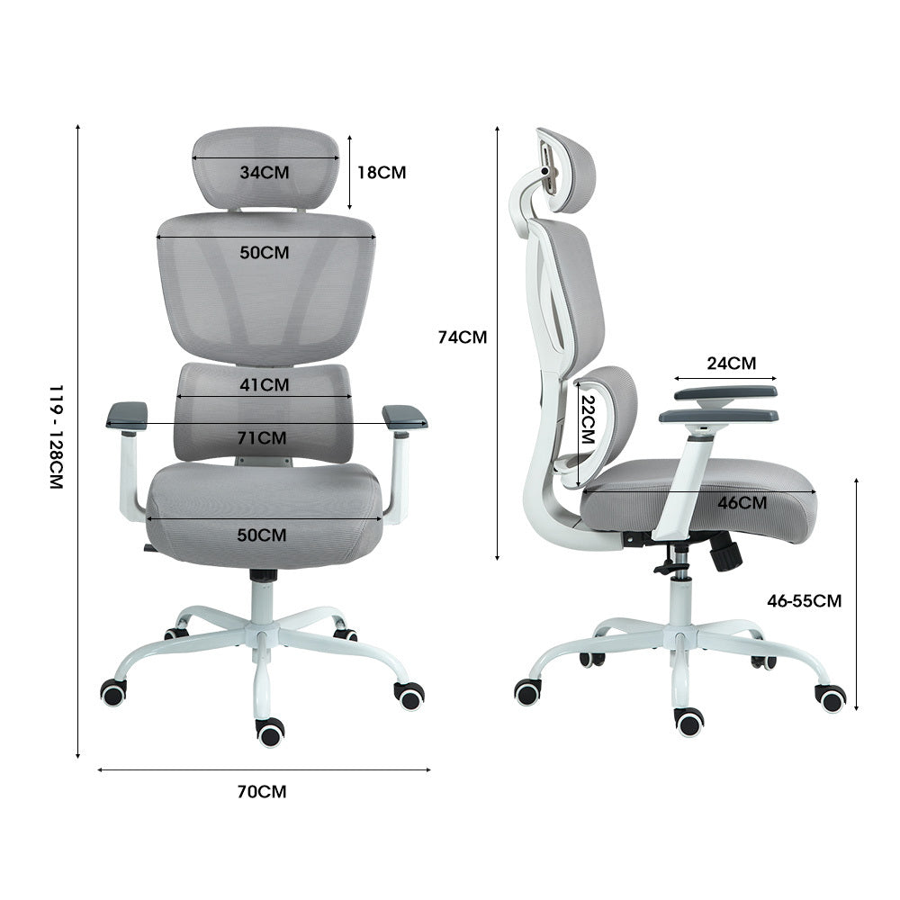 Ergonomic Office Chair with Mesh, Adjustable Lumbar, Headrest, and Armrests