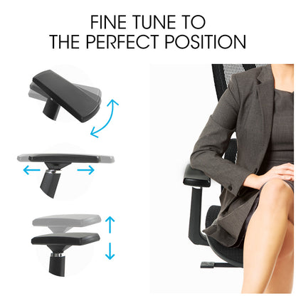 Ergonomic Mesh Office Chair with Adjustable Lumbar Support and Recline, Black
