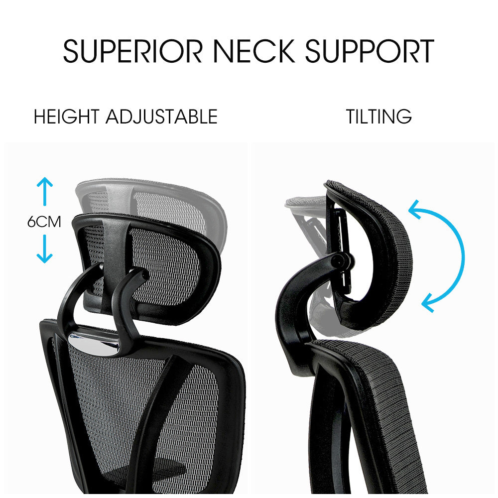 Ergonomic Mesh Office Chair with Adjustable Lumbar Support and Recline, Black