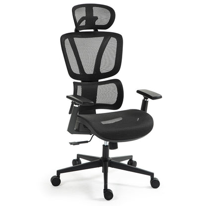 Ergonomic Mesh Office Chair with Adjustable Lumbar Support and Recline, Black