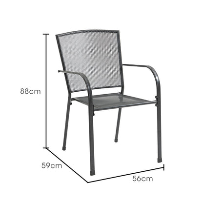 2-Piece Outdoor Dining Chair Set with E-Coating and Stackable Design