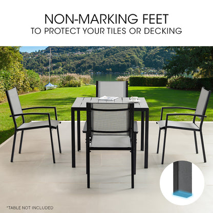 4-Piece Outdoor Dining Chair Set with Rust-Resistant Frame and Mesh Fabric