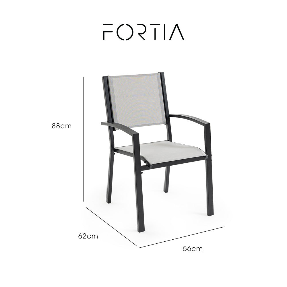 4-Piece Outdoor Dining Chair Set with Rust-Resistant Frame and Mesh Fabric