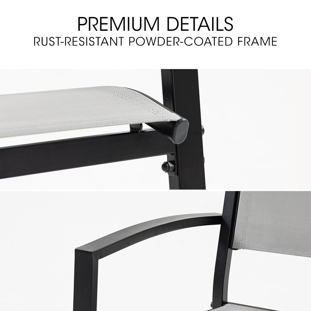 4-Piece Outdoor Dining Chair Set with Rust-Resistant Frame and Mesh Fabric