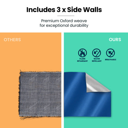 3x3m Gazebo Accessory Pack: Walls, Carry Bag, USB Rechargeable LED Light