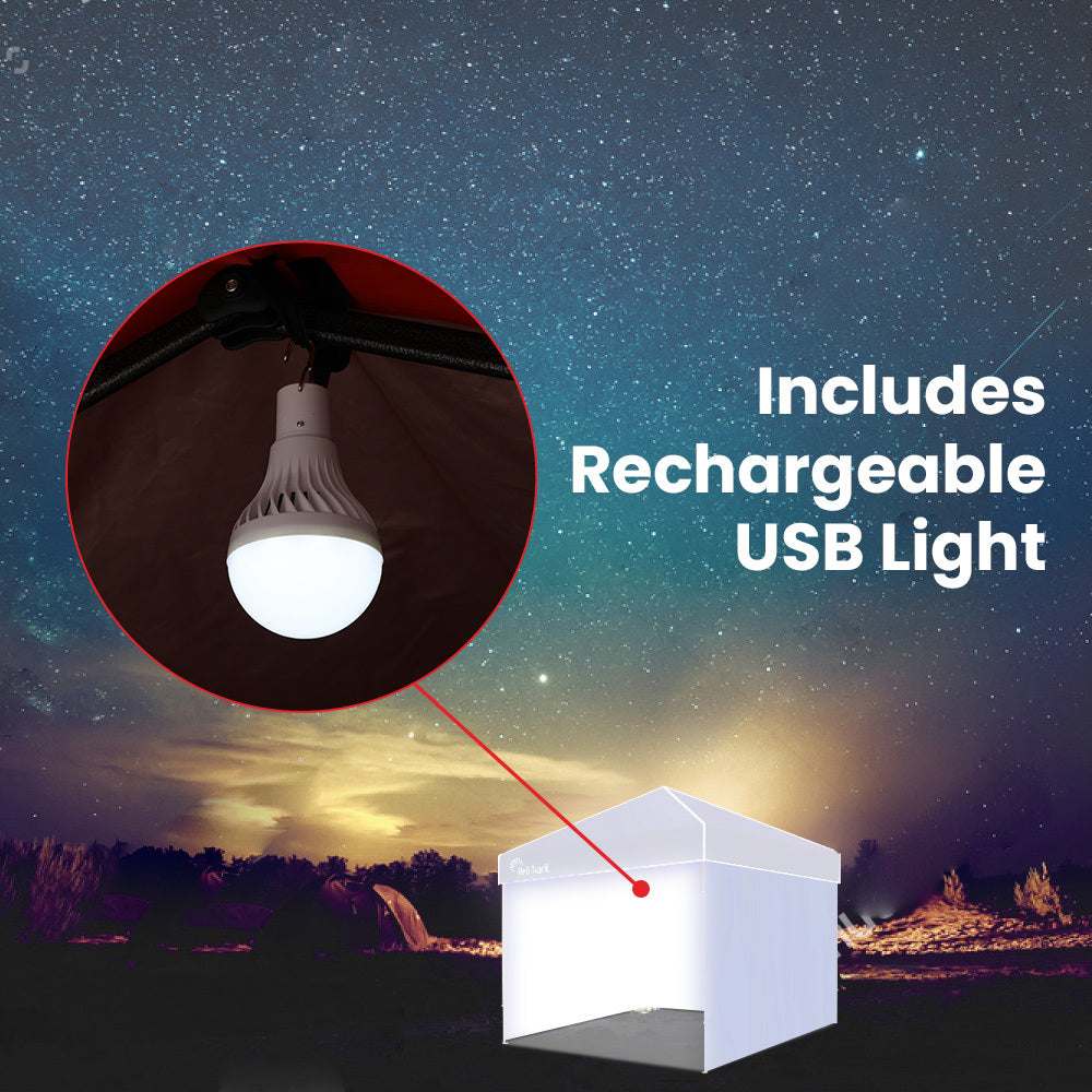3x3m Gazebo Accessory Set: Walls, Carry Bag & USB Rechargeable LED Light