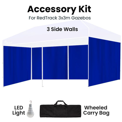 Accessory Pack for 6x3m Gazebo: Walls, Wheeled Bag & USB LED Lamp