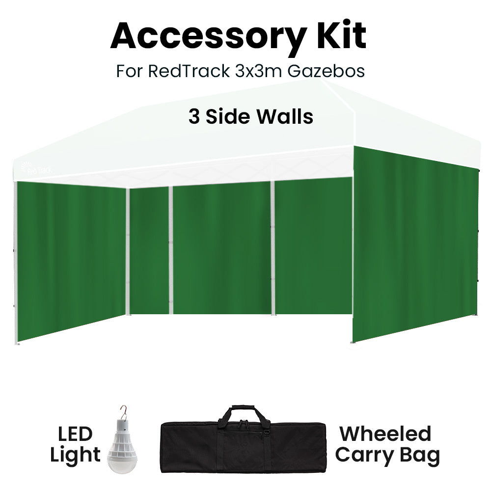 Accessory Pack for 6x3m Gazebo with Walls, Wheeled Bag, and USB LED Light