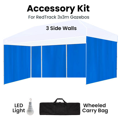 Accessory Pack for 6x3m Gazebo: Walls, Wheeled Bag & USB Rechargeable Light