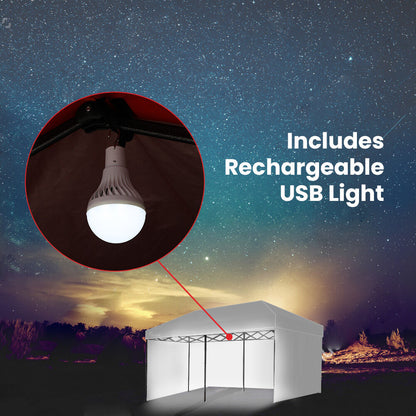 6x3m Gazebo Accessory Pack with Walls, Wheeled Bag, and USB LED Light