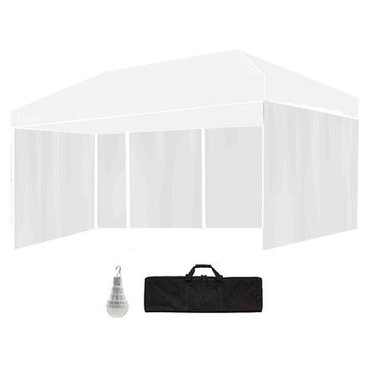 6x3m Gazebo Accessory Pack with Walls, Wheeled Bag, and USB LED Light