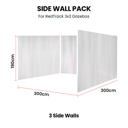 White 3-Side Walls for 3x3m Gazebo - Privacy & Weather Protection