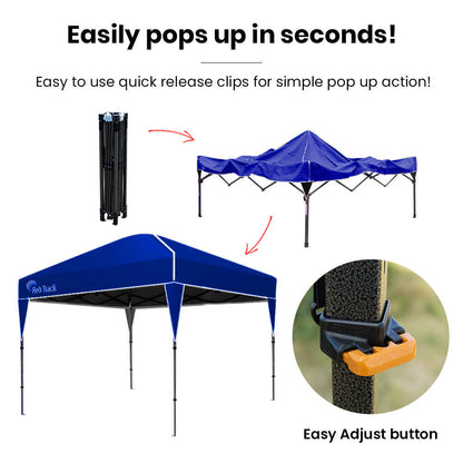 3.6x2.2m Ultra Compact Folding Gazebo with Carry Bag, Navy Blue