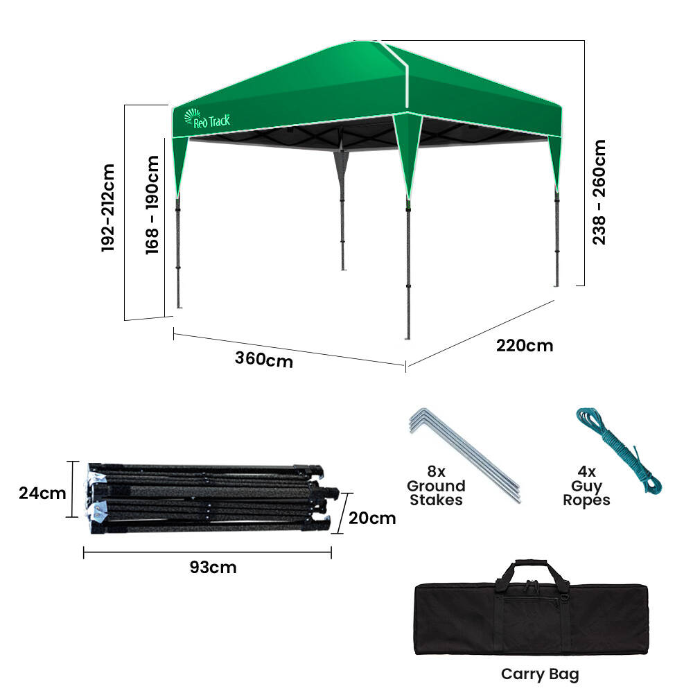 3.6x2.2m Ultra-Compact Portable Gazebo with Carry Bag for Camping & Beach